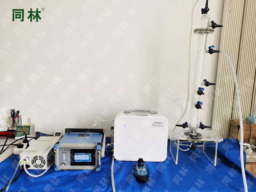 實(shí)驗(yàn)用臭氧納米氣泡系統(tǒng)測試現(xiàn)場